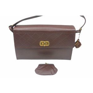 Vtg Meeker Steerhide Leather Handbag W/Coin Purse